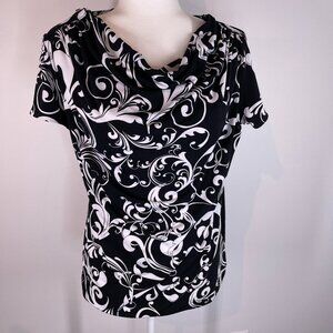 Premise Studio Black & White Blouse with Zipper Accents size 0X